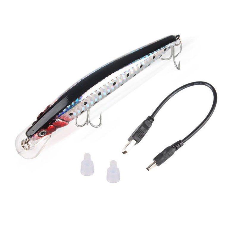 Electric vibrate fishing Lures USB Flashing LED
