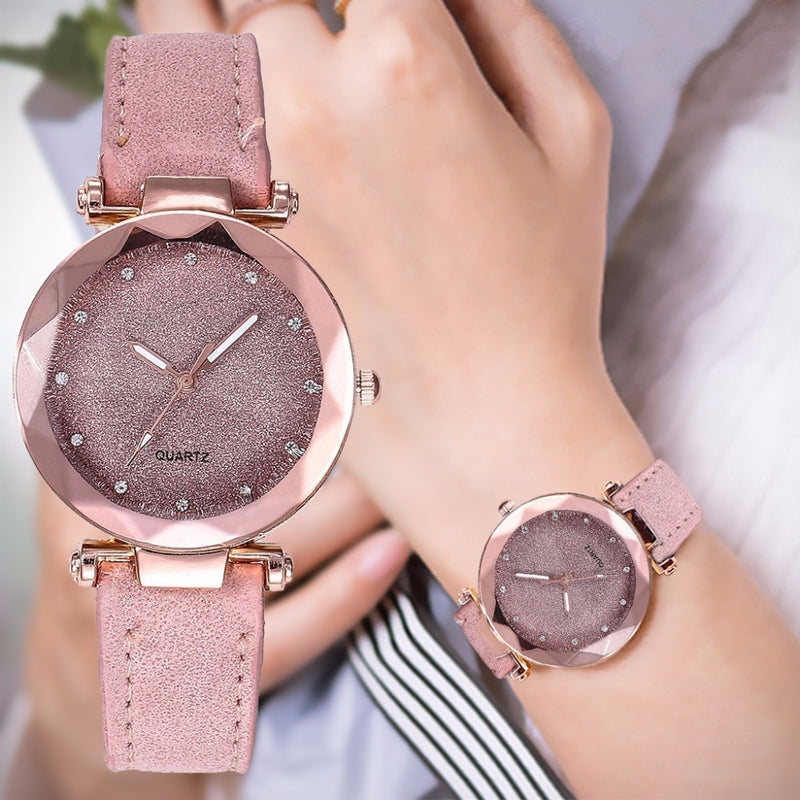 Rose Gold Quartz Watch Female Belt Watch