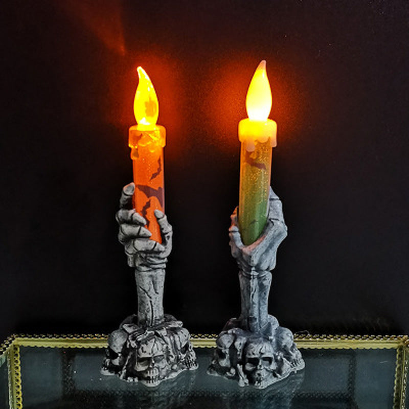 Halloween Ghost Hand Night Candle Light
