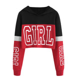 Women Street wear Letter Crop Top Hoodie