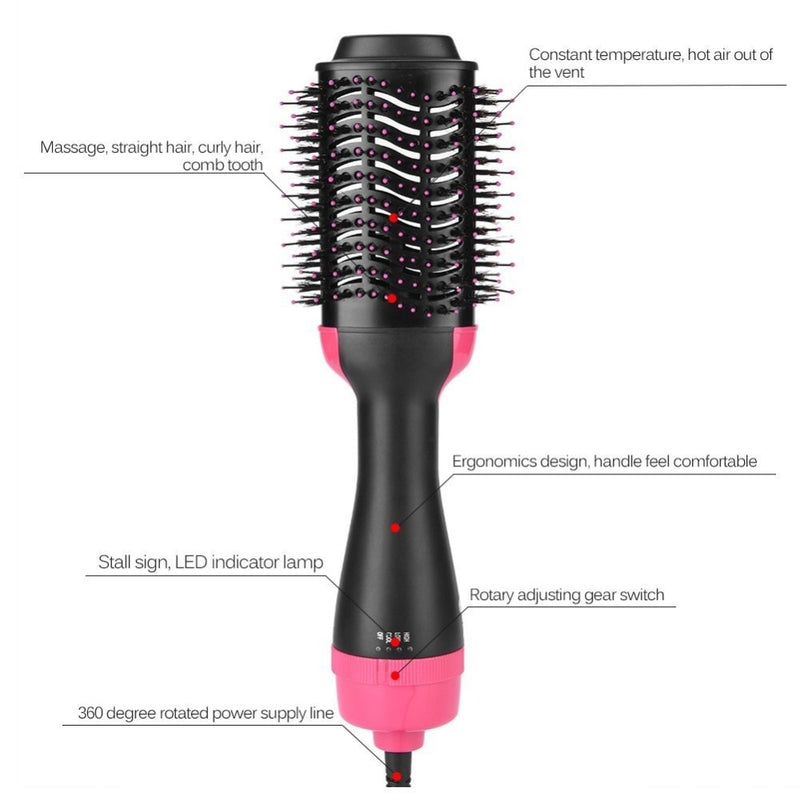 2 in 1  Volumizer Rotating Hot Hair Brush