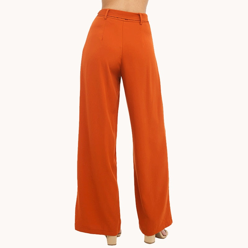 High Waist Drawstring Front Trousers