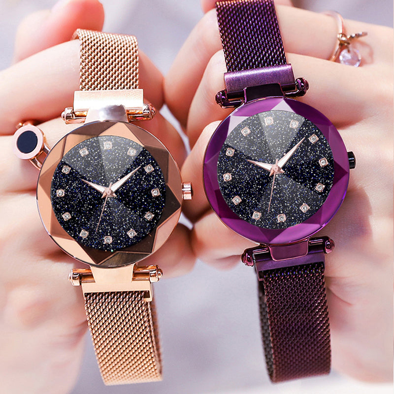 Ladies Magnetic Starry Sky Clock Luxury Women Watch