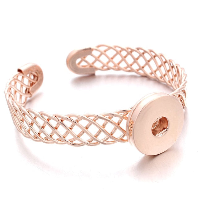 Adjustable Metal Snap Bracelet Bangle Silver Bracelet