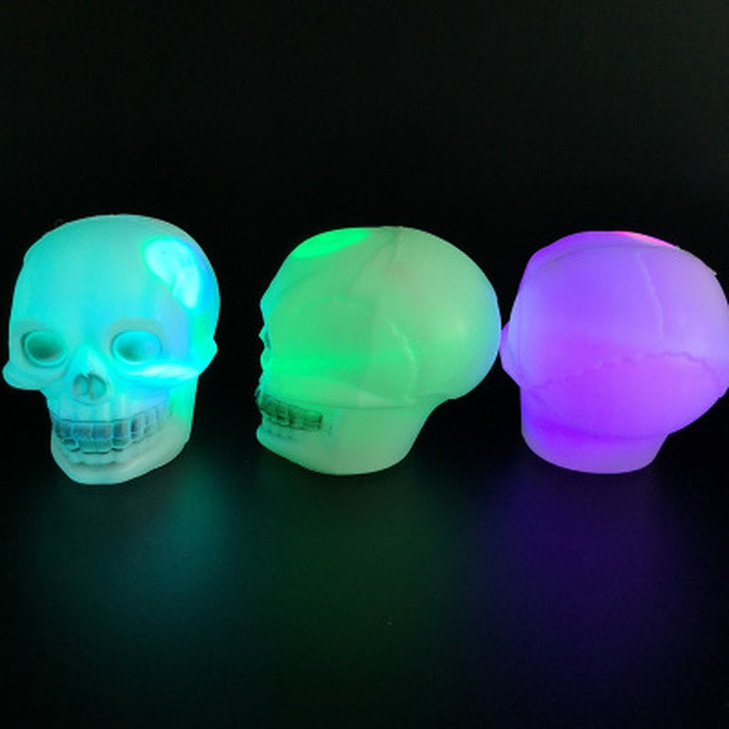 LED Colorful Flash Skull Night Light Lamp