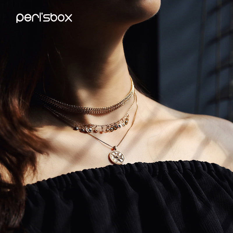Female Multi Layered Charms Pendant Necklace