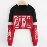 Women Street wear Letter Crop Top Hoodie