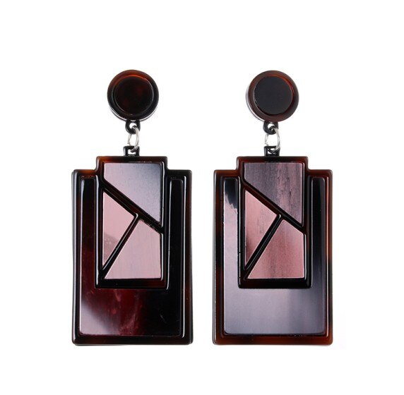 Geometric Acrylic Big Drop Earrings