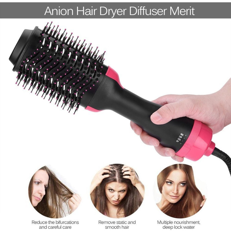 2 in 1  Volumizer Rotating Hot Hair Brush