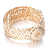 Adjustable Metal Snap Bracelet Bangle Silver Bracelet