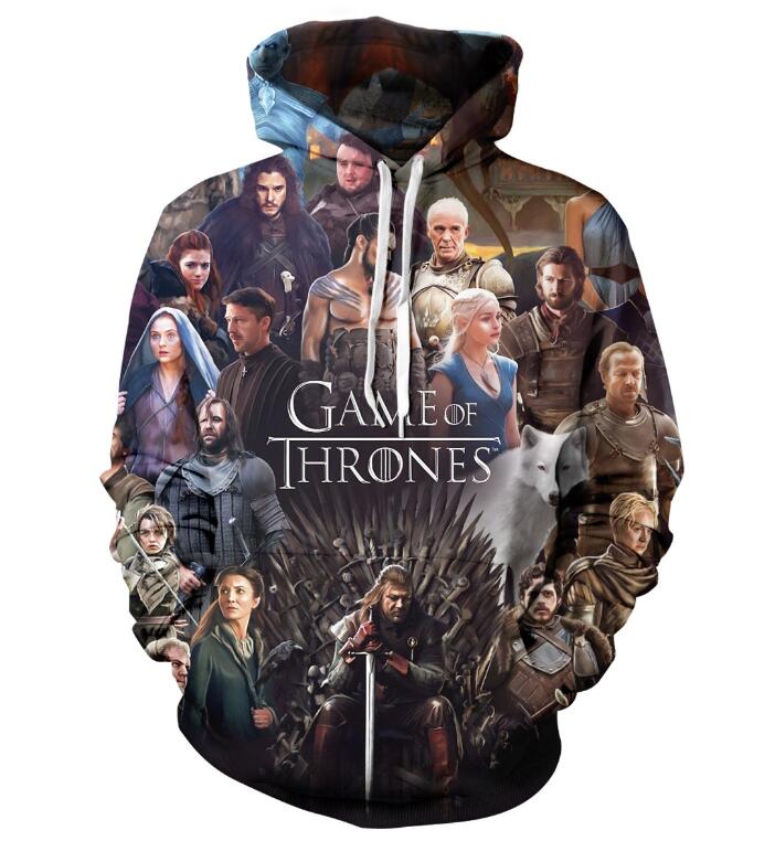 Game of Thrones Jon Snow Print Hoodies