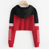 Women Street wear Letter Crop Top Hoodie