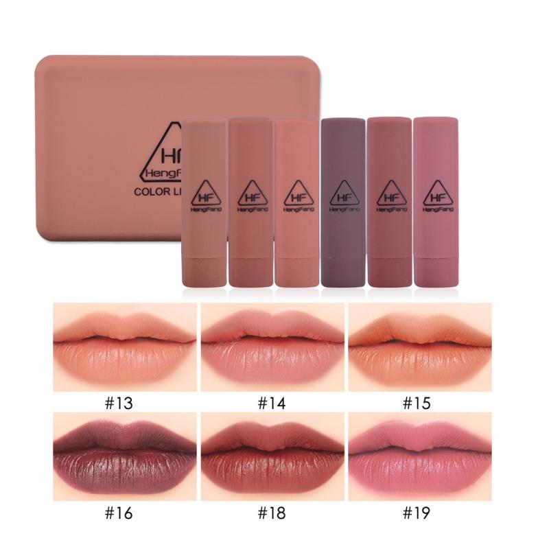 6Pcs/set Pumpkin Color Lipstick Set