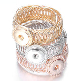 Adjustable Metal Snap Bracelet Bangle Silver Bracelet