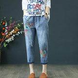 Loose Comfort Casual Cowboy Female  pants