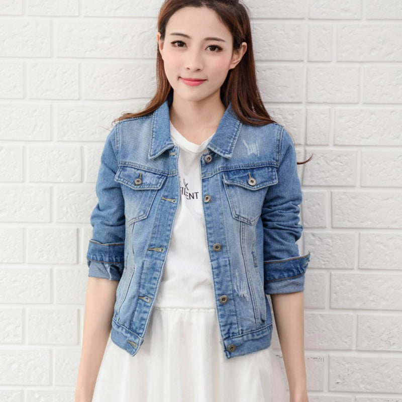 Light Blue Bomber Short Denim Jackcets