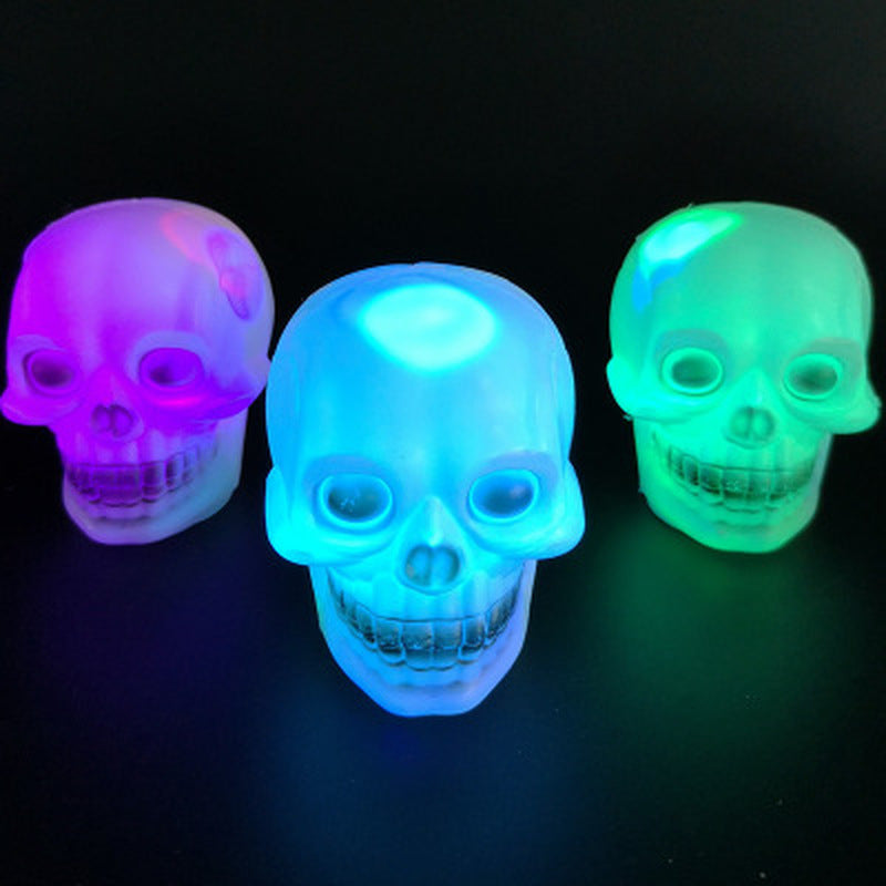 LED Colorful Flash Skull Night Light Lamp