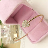Adjustable Crystal Bow Bilezik Cuff Opening Bracelet