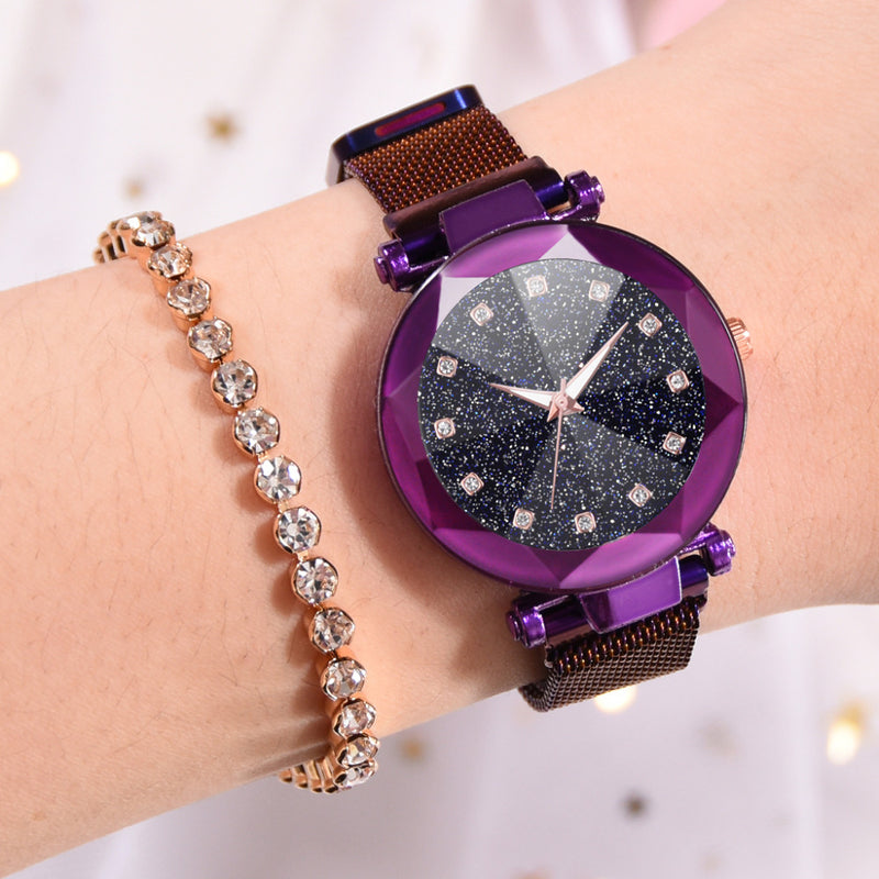 Ladies Magnetic Starry Sky Clock Luxury Women Watch