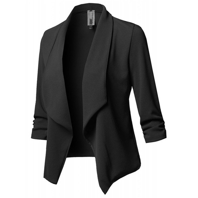 Women Long Sleeve Black Blazers