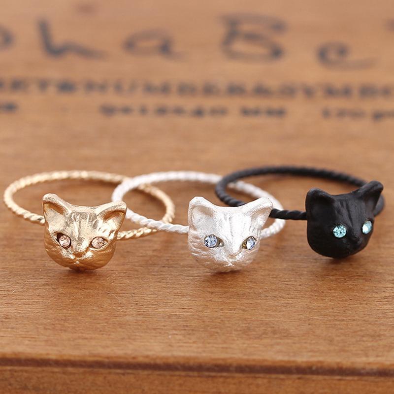 Rhinestones Cat Ring