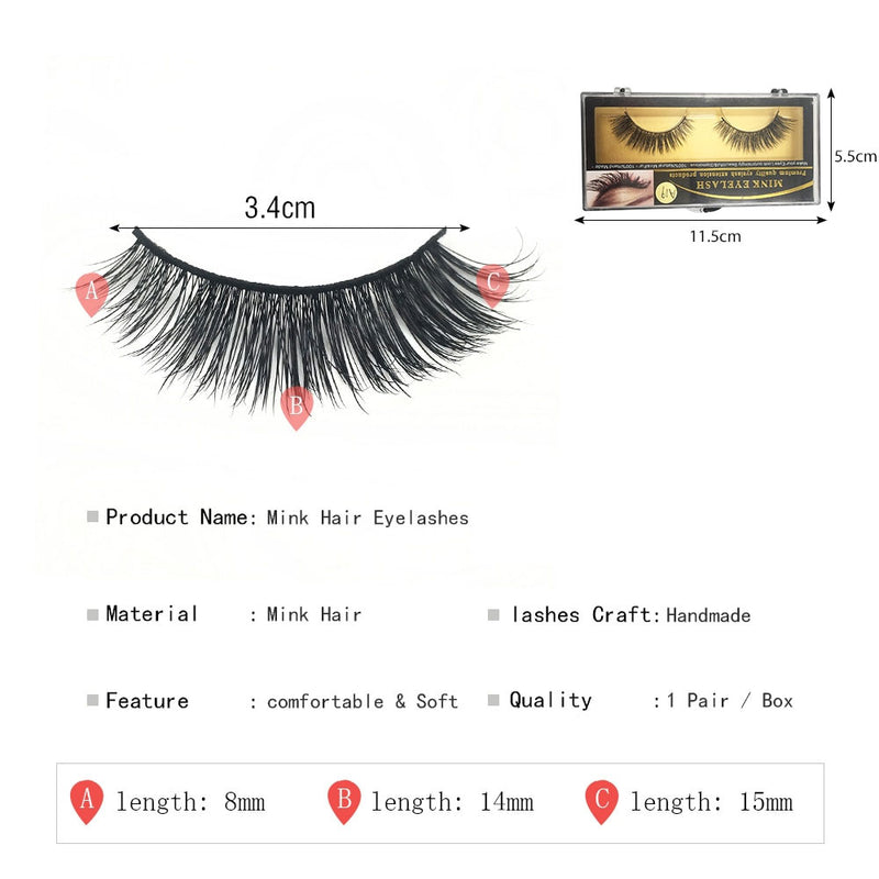 Natural Lashes Lightweight 100% Mink False Eyelashes