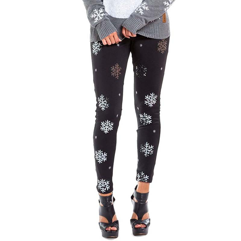Women New Year Print Legging Ladies Pants