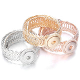 Adjustable Metal Snap Bracelet Bangle Silver Bracelet