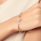 Adjustable Crystal Bow Bilezik Cuff Opening Bracelet