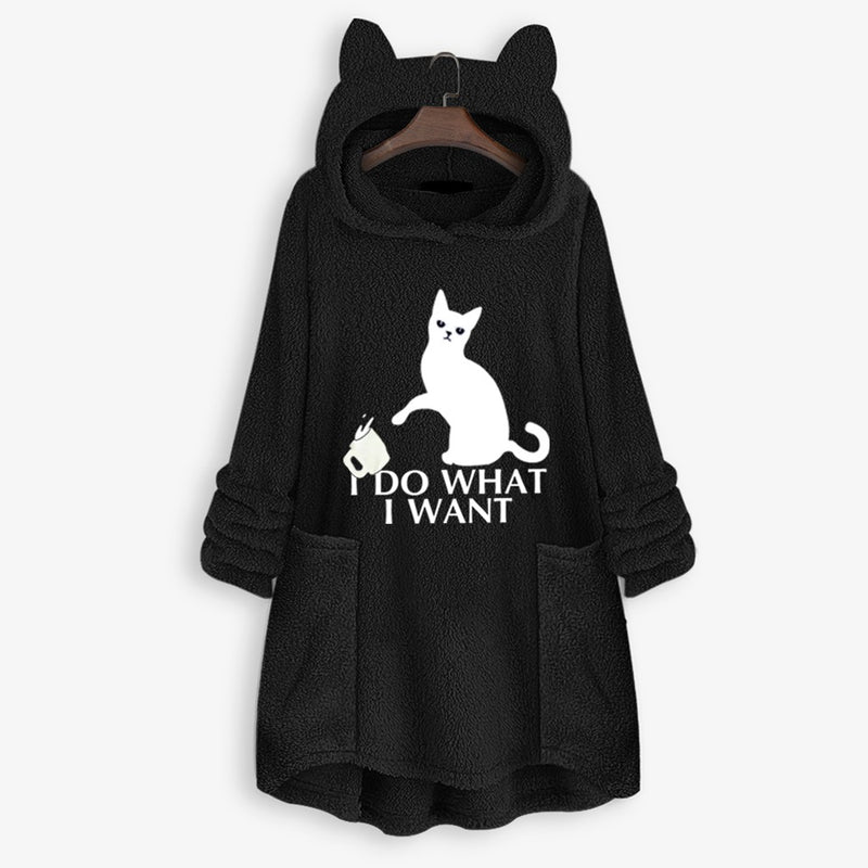 Women Sweatshirt Long Pocket Hoodie