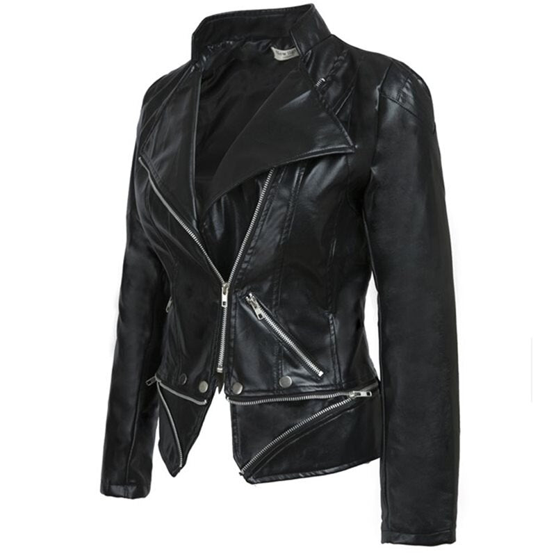 Winter Gothic Black Faux Leather Jackets