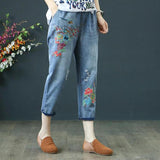 Loose Comfort Casual Cowboy Female  pants