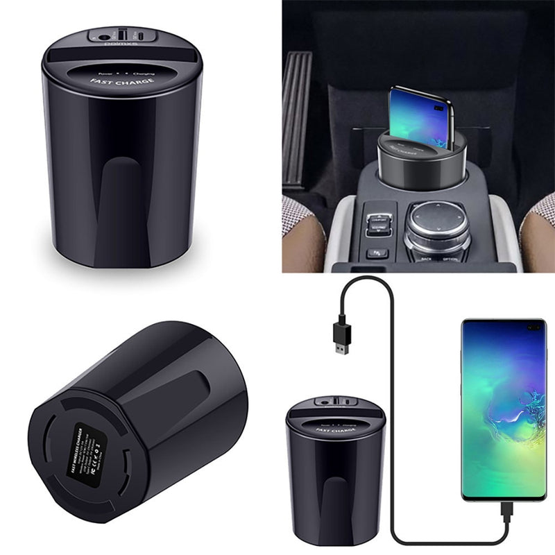 10W Car Wireless Charger Cup with USB