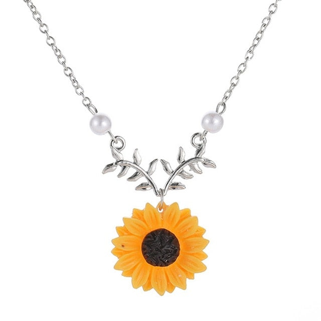 Sunflower Pendant Necklace For Women
