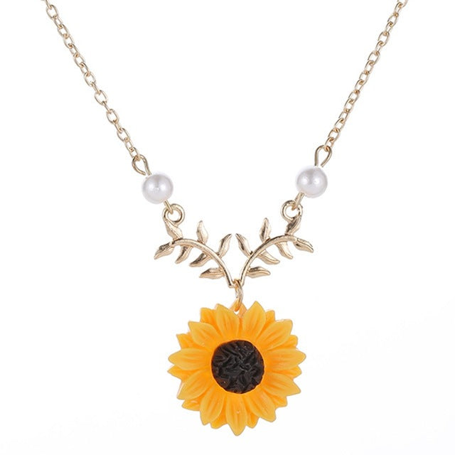 Sunflower Pendant Necklace For Women