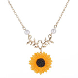 Sunflower Pendant Necklace For Women