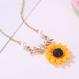 Sunflower Pendant Necklace For Women