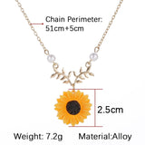 Sunflower Pendant Necklace For Women