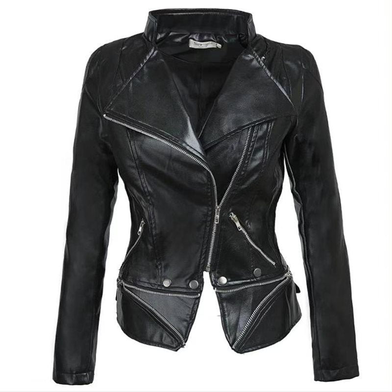 Winter Gothic Black Faux Leather Jackets