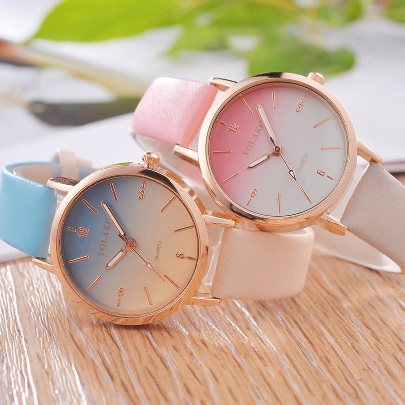 Brand Leather Quartz Women's Watch