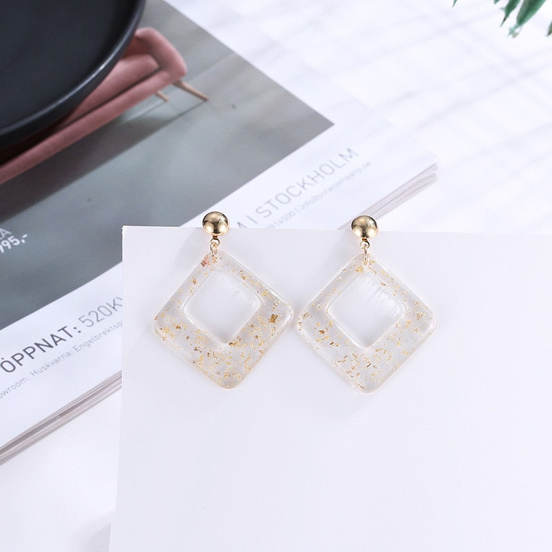 Retro Transparent  Cold Acrylic Earrings