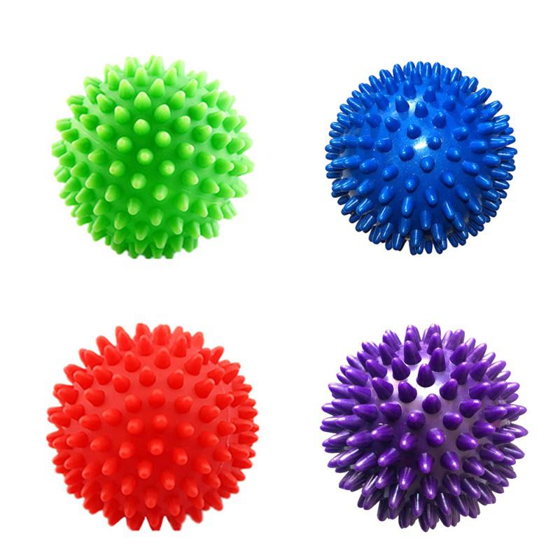 4 Colors 75mm Durable PVC Spiky Massage Ball Trigger Point Sport Fitness Hand Foot Pain Relief